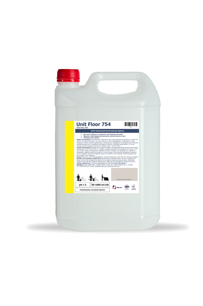 Засіб чистильний кислотний для підлоги Юніт-Фло 754, НОВА-ХІМ